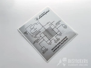 Aufkleber Replik Etikett Lamborghini Diablo Vacuum Hose Label Engine Bay - Bild 1 von 1