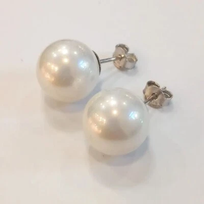 Orecchini Argento 925 con Perla mm 14 - Immagine 1 di 4