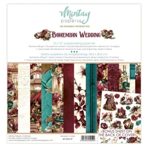 BOHEMIA BODA 12x12 Juego de Papel Papeles Mintay Libro de Recortes + Motivos BONO - Imagen 1 de 8