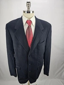 Bespoke Men's Loro Piana Cashmere Black Wool Blend Blazer Jacket 44L - Picture 1 of 9