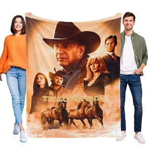 Yellowstone Flannel Blanket Soft Bed Sofa Couch Throw Birthday Gift for Kids - Picture 1 of 14