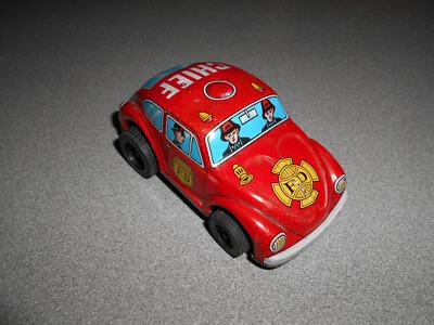 VW Bug fire department chief car vintage Japan tin friction pre owned READ - Image 1 of 4