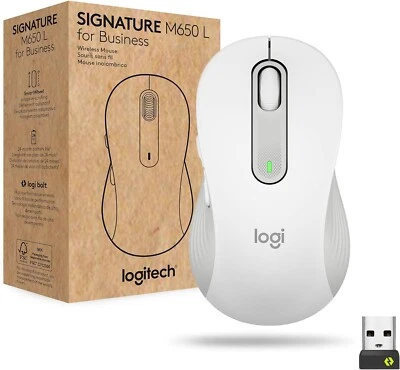 Logitech Signature M650 L for Business Wireless Mouse Bluetooth Off White - Image 1 of 4