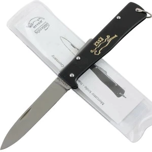 Mercator German Black Cat Stainless Lockback Pocket Knife Germany Metal Handles - Picture 1 of 2
