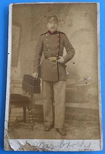 *Original* UNIFORME DE SOLDADO DEL EJÉRCITO ESCANDINAVO DÉCADA DE 1870 CDV Foto RETRATO - Imagen 1 de 2