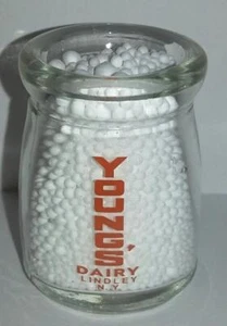 Young's Dairy 1/2 oz. Botella de crema Lindley, N. Y. - Imagen 1 de 1
