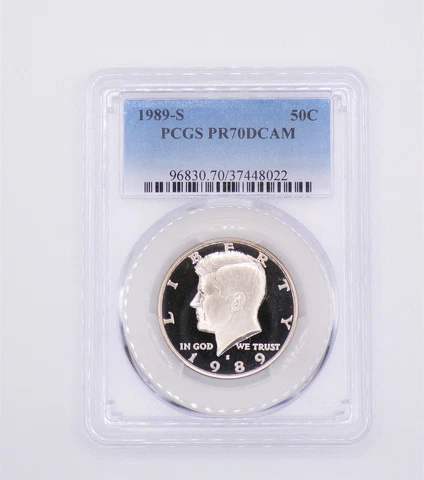 1989-S Kennedy Half Dollar PCGS PR70DCAM Proof 70 FREE SHIPPING Cover