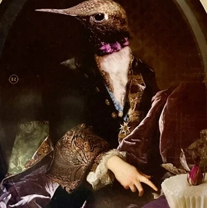 Ibride HONORE French Tray Wall Art, New in Box, Charming Bizarre Bird Portrait - Picture 1 of 7