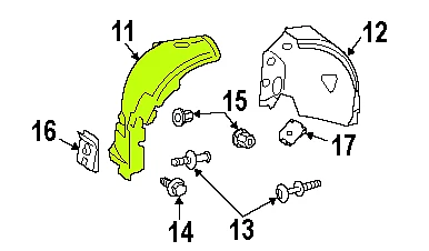 Mercedes Benz E Class Fender Liner Splash Guard 2116982930 Front Left GENUINE - Изображение 1 из 1
