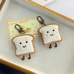 Toast Bread Pendant Cute Cartoon Plush Small Figure Bag Decoration Nice Present - Picture 1 of 7