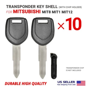 10X Transpondedor Llave Carcasa Con Hoja MIT8 MIT1 MIT12 Para Mitsubishi - Imagen 1 de 2