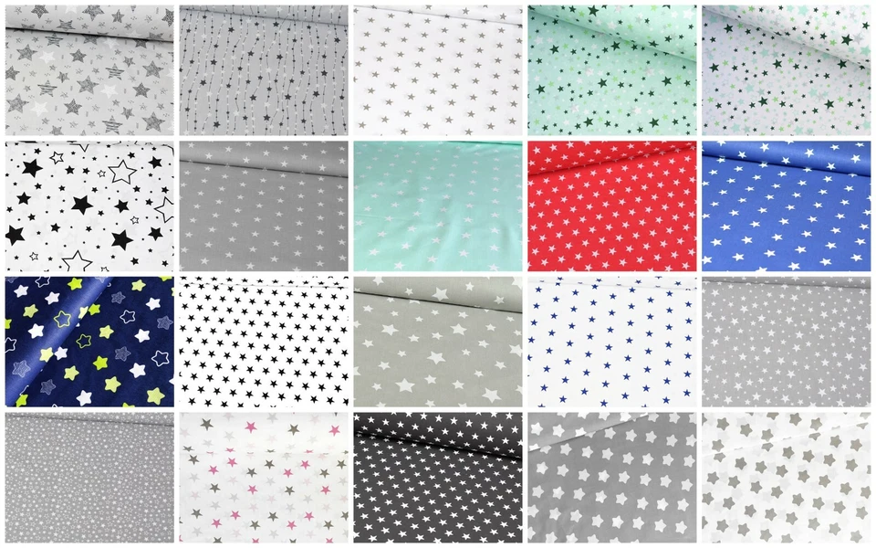 Baumwollstoffe Baumwolle Kinderstoffe Patchworkstoffe Meterware Sterne Sternchen - Bild 1 von 1