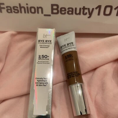 IT Cosmetics Bye Bye Foundation Full Coverage Moisturizer "Deep" NEW! 1 oz. - Image 1 of 2