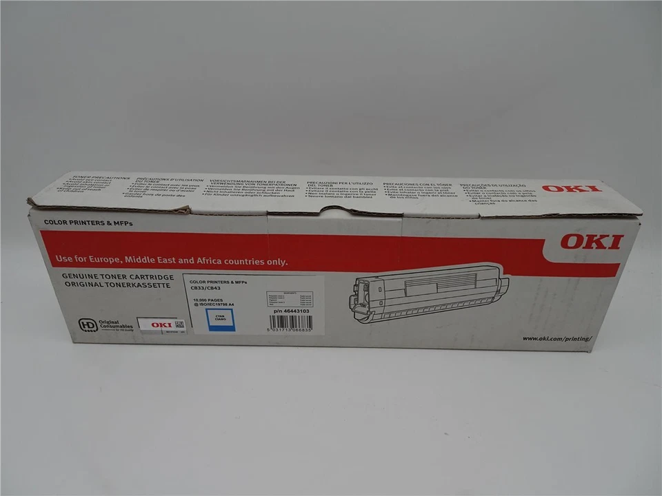Original OKI 46443103 Toner cyan für C833 C843 in OVP - Bild 1 von 1
