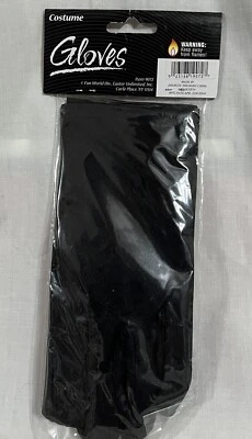 8 1/2 英寸长服装-礼服-新娘手套/全新-黑色-OSFM Fun World 出品 — 第 1/2 张图片