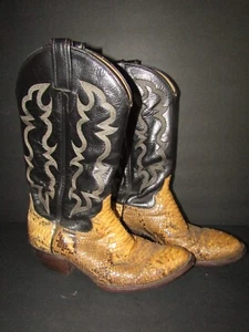 COWTOWN Size 9.5D Exotic Boa Snakeskin Leather Cowboy Boots Biltrite Neoprene He - Picture 1 of 12