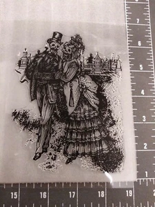 Acryl Stempel Klar Viktorianisch Skelett Hochzeit Halloween Liebe Save The Date Neu - Bild 1 von 4