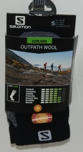 Salomon C12176 Hiking Outpath Wool Crew Sock Black Forged Iron Colors Small - Picture 1 of 5