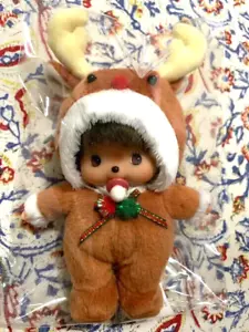 Bebichhichi Christmas Reindeer Push Doll H6.8 in Monchhichi Kawaii SUPER RARE - Picture 1 of 9