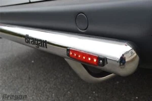 Paraurti Posteriore Barra + LED per Volkswagen Caddy Maxi 04-10 Lucidato Acciaio - Foto 1 di 5