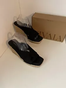 Vivaia Women’s Wedge Sandal Black Laura Size 11 NEW 3-1/2” Heel Fast Ship - Picture 1 of 15