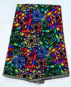 African Fabric/ Ankara - Rainbow 'Ode to Douglas P. Deux', YARD or WHOLESALE - Picture 1 of 4