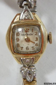 Hampden 14K 17 Jewels Vintage Ladies Wrist Watch - Picture 1 of 11