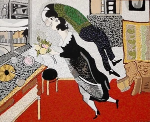 Head over Heels verliebt 16" x 20" Acryl auf Karton von Michael Byro - Bild 1 von 1