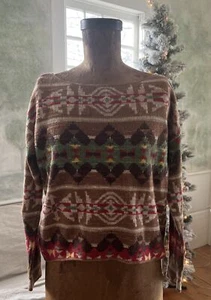 Denim & Supply Ralph Lauren Cotton Sweater Long Sleeve Womens S Aztec Cotton - Picture 1 of 4