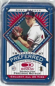 Greg Maddux Collectors Lot 1997 Donruss Preferred Empty Tin + Pinnacle Coin +9CD - Picture 1 of 4