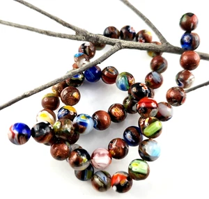 Glasperlen Millefiori Goldsand Kugel 8mm 20 Stück SERAJOSY - Bild 1 von 1