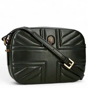 KURT GEIGER Small Kensington Union Jack Design Camera Bag in Black Leather – NEW - Picture 1 of 10