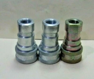 (3 Pcs) Parker H3-62 Hydraulic Quick Connect Hose Coupling, Steel, Sleeve Lock - Picture 1 of 4