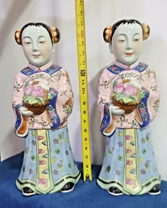 VINTAGE CHINESE PORCELAIN GIRL ❤ 17" TALL ✅ Trusted sellers since 2001 - Picture 1 of 3