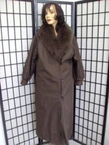 ! AUSGEZEICHNETER BRAUN GESCHORENER KANINCHEN & FUCHS PELZ REGENMANTEL DAMEN WOMAN GRÖSSE 4-6 - Bild 1 von 1