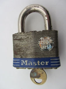Vintage Master Lock No. 5 Padlock With Key Hardened - Picture 1 of 3