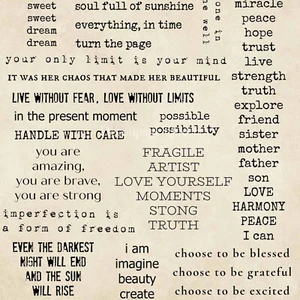 A3 Paper Decoupage WORDS Inspirational Quotes Decoupage Queen Same Day Shipping - Picture 1 of 5