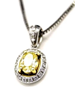 Collana DAMIANI in oro bianco 18 kt diamante yellow fancy color ct 0,50 - Imagen 1 de 1