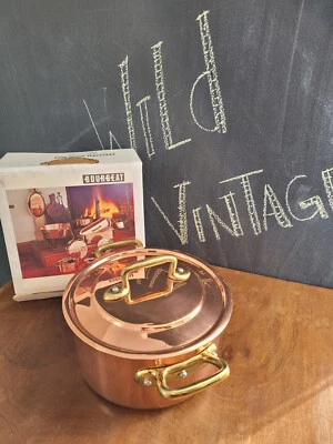 faitout cuivre bourgeat made in france vintage neuf avec emballage d'origine - Photo 1/4