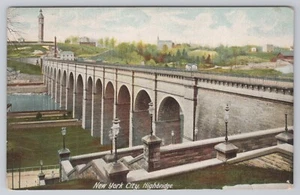 New York City NY, High Bridge, Steel Arch Bridge, Harlem River Vintage Postcard - Picture 1 of 2