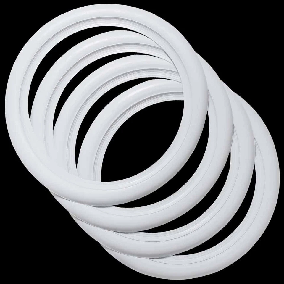 R12" White Wall Tyre Trim Fit for Fiat 500 Mini Cooper Honda Portawall - Image 1 of 4