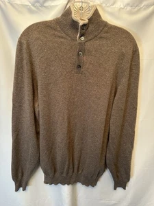 Fedeli Gr. 52 XL 100% Kaschmir Herren Scirocco Pullover mit Knopfleiste braun hellbraun - Bild 1 von 10
