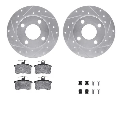 For Audi 90 Quattro 88-95 Drilled & Slotted Rear Brake Kit w Optimum Pads - Image 1 of 3