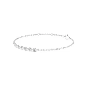 1.00ct Round Shape Lab Grown Diamond With 14K White Gold Bracelet For Her - Picture 1 of 10