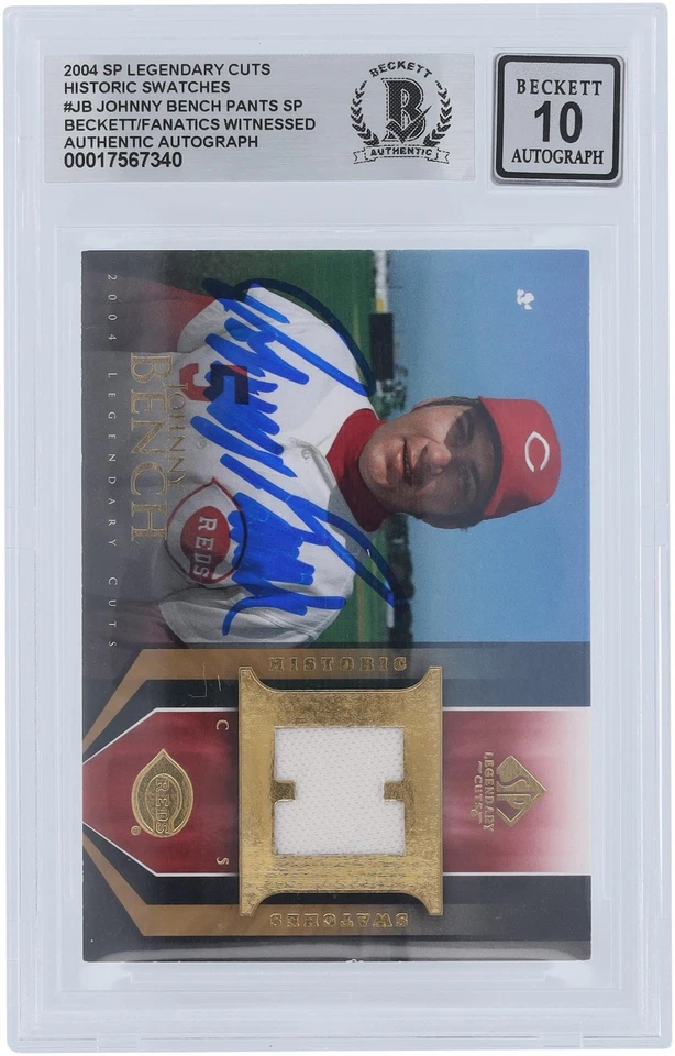 Johnny Bench Reds Signed 2004 Upper Deck SP Legendary Cuts #HS-JB BAS 10 Card - Image 1 of 4
