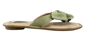 BOC Born Concept Women’s Sage Green Bow Leather Flat Thong Sandals Size 9  - Picture 1 of 7
