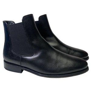 Thursday Boots Cavalier Black Leather Chelsea Boots Mens 8.5 Pull On Minimalist - Picture 1 of 17