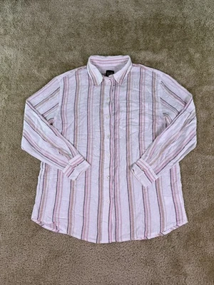Gap Linen Blend Men's Long Sleeve Button Up Shirt Sz Small Striped NWT E883 - Image 1 of 4