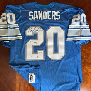 Barry Sanders 89 ROY HOF 04 Signed Autographed Wilson Game Jersey Beckett COA - Picture 1 of 8