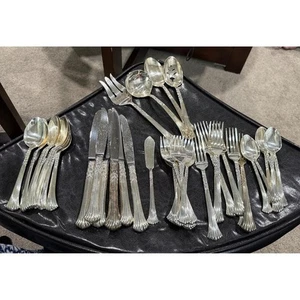 Oneida Ltd Versilbert Besteck Set Floral Akanthusblatt Servierutensilien 42 - Bild 1 von 8